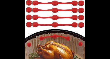 4 Sets Siliconen Magnetische Clips voor Bakpapier in de Airfryer - Hittebestendig, Veilig en Geschikt voor Alle Airfryers, Voorkomt Verbranding van Bakpapier