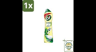 1 x Cif - Badkamer & Keuken - Schuurmiddel - Cream Lemon - 500 ml- Schoonmaakmiddel - Schuren - Vet Verwijderen - Kalkaanslag Verwijderen - Citrusgeur
