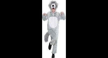 Wolf & Vos Kostuum | Full-Body Pluche Wolf | Volwassen | Medium | Halloween | Verkleedkleding