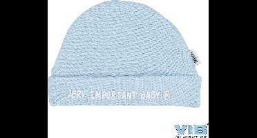 VIB® - Muts rond - Very Important Baby (Blauw) - Babykleertjes - baby muts - baby muts newborn - baby mutsje - baby cadeau - kraam cadeau - baby aankodiging