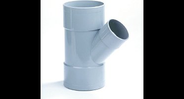 Dyka Verloop T-stuk 3x lijmmof 45° PVC keurmerk BRL52100 125 x 50mm