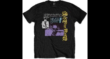 Elton John Heren Tshirt -S- Japanese Single Zwart