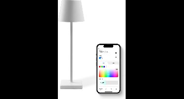 FlinQ Smart Tafellamp Nova - Oplaadbaar en met Touch Bediening - Voor Slaapkamer en Woonkamer - Draadloze Lamp ook als Schemerlamp - Dimbaar en Ideaal voor Nachtkastje - Industrieel - Wit
