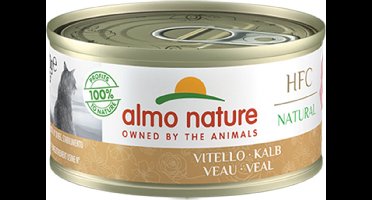 48x Almo Nature HFC Natural Kattenvoer Nat Blikje Kalfsvlees 70 gr
