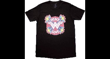 DC Comics Wonder Woman - Peace & Love Heren T-shirt - S - Zwart