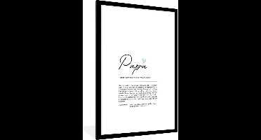 PosterMonkey - Poster - Betekenis - Papa - Cadeau voor hem - Cadeau voor man - Wanddecoratie - Woonkamer - Slaapkamer - 80x120 cm