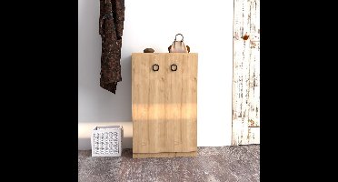 Schoenenkast - Stijlvol Eiken Design - Ruimtebesparend 60x100x31,6cm - Duurzaam Melamine Materiaal