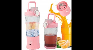 PINGYANG RONGRONG - Blender draagbaar - USB-oplaadbaar - Roze - Sterke messen