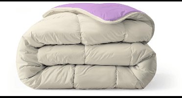 Zelesta Everyday Duo Lila & Sand Beach 200x200cm - Dekbed zonder overtrek - Wasbaar hoesloos dekbed - Bedrukt dekbed - All year zomerdekbed & winterdekbed