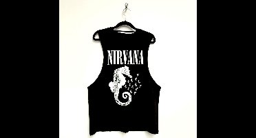 Nirvana - Seahorse & Logo Mono Tanktop - 2XL - Zwart