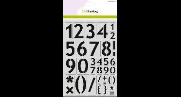 CraftEmotions stencil - cijfers basic A4 - H=57 milimeter