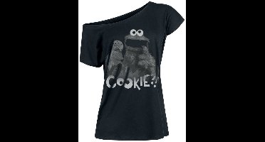 Sesame Street Cookie Monster Dames T-shirt - zwart - XL