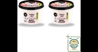 2 x Organic Shop - Nourishing Body Cream Lychee - Hydraterend en Voedend - 250 ml - Wasstrips - Hydraatende Crème - Voedende Crème - Lychee Crème - Natuurlijke Crème - Huidverzorging