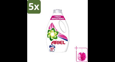 5 x Ariel Original - Fresh Sensations - Vloeibaar Wasmiddel - Witte en Lichtgekleurde Was - 27 Wasbeurten - Bulkverpakking - Vloeibaar wasmiddel - Douchemop - Frisse geur