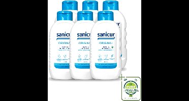 6 x Sanicur – Bad & Douchegel – Original – 300 ml - Grootverpakking - Vaatwasstrips - Bad En Douchegel - Milde Reiniging - Huidverzorging - Hydraterende Gel - Gevoelige Huid