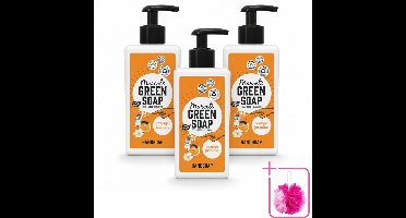 3 x Marcel's Green Soap - Handzeep - Sinaasappel & Jasmijn - Zachte verzorging - 250 ml - Bulkverpakking - Handzeep sinaasappel jasmijn - Douchemop - Natuurlijke handzeep