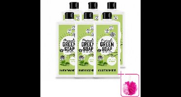 6 x Marcel's Green Soap - Afwasmiddel - Basilicum & Vetiver Gras - Plantaardig & duurzaam - 500 ml - Bulkverpakking - Afwasmiddel - Douchemop - Plantaardig afwasmiddel