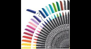 edding 1200 - Viltstiften - Set van 20 kleuren in etui - 1 mm ronde punt - back to school