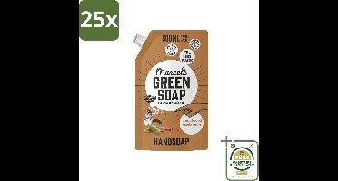 25 x Marcel’s Green Soap – Handzeep Navulling – Sandelhout & Kardemom – 500 ml - Wasstrips - Handzeep Navulling - Sandelhout En Kardemom - Natuurlijke Handzeep - Duurzame Handzeep - Geurige Handzeep