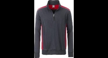 James and Nicholson Uniseks werkkleding Half-Zweetniveau 2 (Koolstof Grijs/Rood)
