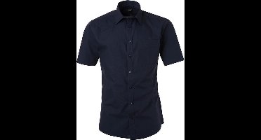 Daiber Herenshort Poplin Shirt met korte mouwen (Marine)