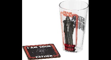 Star Wars Glas met Onderzetter - Darth Vader Glas - 330ml