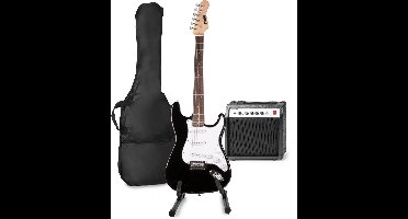Elektrische gitaar met gitaar versterker - MAX Gigkit 4/4 - Perfect voor beginners - incl. gitaar standaard, gitaar stemapparaat, gitaartas en plectrum - Zwart