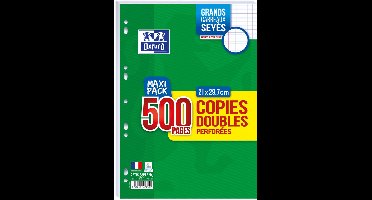 Geperforeerde dubbelschriften A4, Seyes-gelinieerd, maxi-pakket