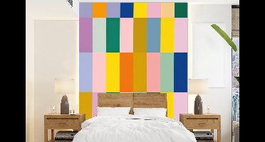 Behang - Fotobehang Stroken - Blauw - Patroon - Abstract - Breedte 160 cm x hoogte 220 cm