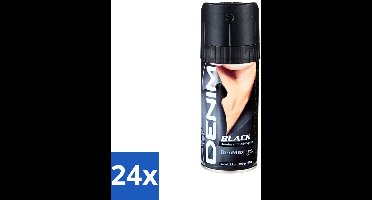 24 x Denim - Deodorant Aerosol - Black Geur - Voor Mannen - 150 ml - Deodorant Spray Mannen - Deodorant Spray - Deodorant Spray 150 Ml - Deodorant Spray Denim Black - Deodorant Spray Langdurige Frisheid