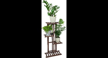 Boraboi® Vierlaags plantenstandaard van massief hout voor binnen en buiten gebruik,80 x 20,5 x 39 cm,
