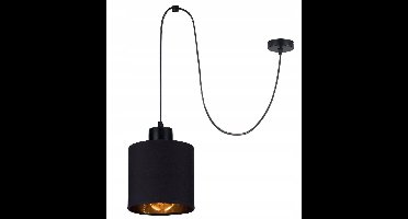 Loft Hanglamp met E27 Fitting en Zwarte Kap - Verstelbaar
