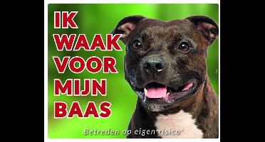 Pitbull Waakbord - Ik waak voor mijn baas