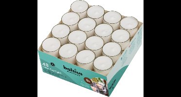Bolsius Professional Waxinelichtjes / Clear cups lights - 48 Stuks - Wit - 8 branduren