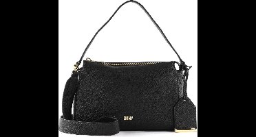 DKNY Leren Handtas Schoudertas Belle TZ Crossbody Bag Black / Gold Zwart
