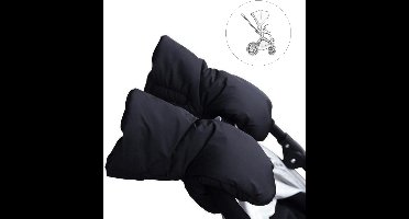 1-paar wanten voor kinderwagens - Kinderwagenwanten - Wanten - Warme handschoenen - Winddichte en koudebestendige handschoenen - Wanten voor kinderwagens - Kinderwagenaccessoires - Geschikt voor kinderwagens, trolleys, winkelwagens - Zwart
