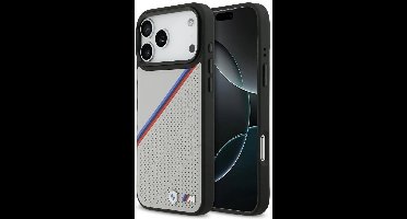 BMW Back Cover - iPhone 17 Pro Max - Grijs - PU Leder - Valbescherming - MagSafe