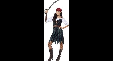 Pirate Deckhand Costume Blue with Shirt Mock Waistcoat Skirt Belt & Bandana
