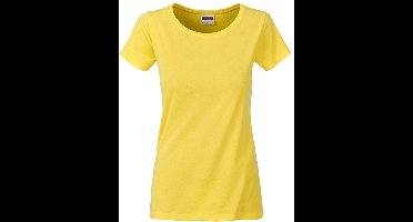 James and Nicholson Dames/dames Basic Organic Katoenen T-Shirt (Geel)
