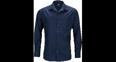 Daiber Heren Longsleeve Zakelijk Shirt (Marine)