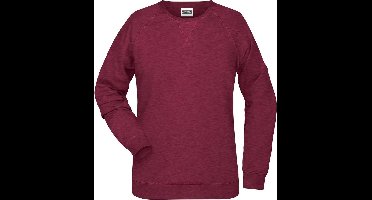 James and Nicholson Dames/dames Raglan Sweatshirt met lange mouwen (Bourgondië Melange)