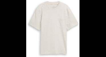 Tom Tailor Denim - Relaxed fit T-shirt met borstzak - Maat S - greyish white