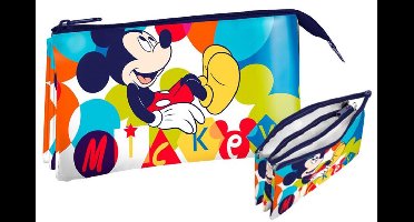 Disney Mickey Mouse Toilettas - 3 vakken - Etui - Opbergtas - 1 stuk - Voor kinderen