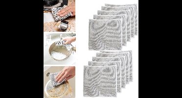 10 Stuks Multifunctionele Draaddoeken voor Koken en Huishouden, Krasvrij Schoonmaken