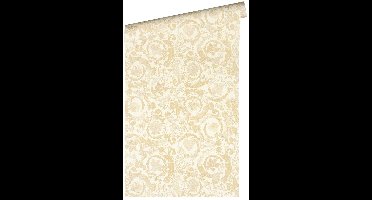 SATIJN GLANZENDE KLASSIEKE BLOEMEN BEHANG | Design - beige crème wit - A.S. Création Versace 5