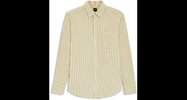 BOSS - Heren hemd - Maat S - Mannen - Beige - katoen