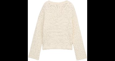 Tom Tailor Denim - Gebreide trui met relaxte pasvorm - Maat XXL - off white
