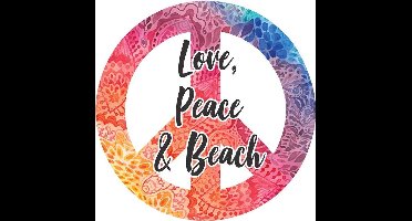 Microfiber strandlaken, Love, Peace & Beach