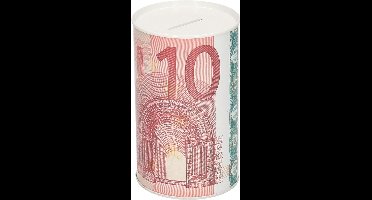 Free & Easy 10 eurobiljet spaarpot - metalen blik - 8 x 13 cm - spaarpot voor kinderen