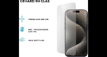 Mobiparts Silicone Cover hoesje geschikt voor Apple iPhone 15 Pro met 2 Screenprotectors van Gehard Glas - Paars/Red